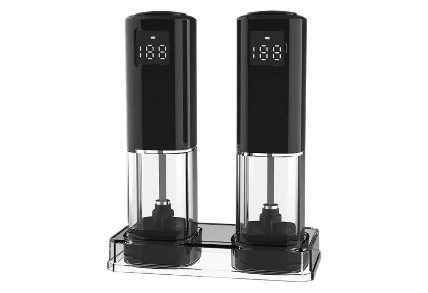 OYLCDI Elektrische Salz- und Pfeffermühle 2er Set Schwarz mit USB-C-Ladestation - Bild 2
