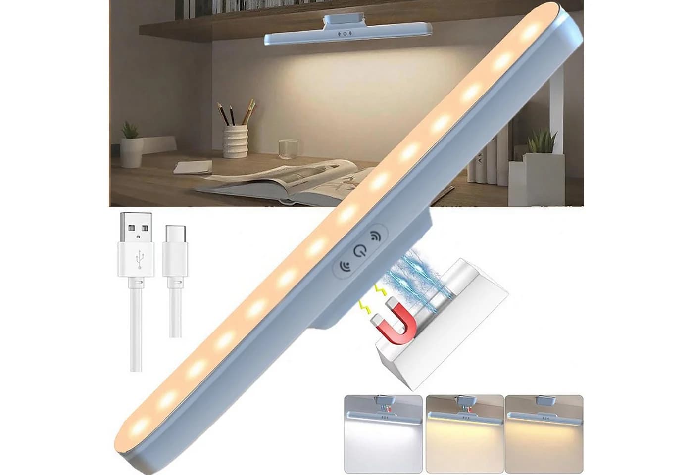 OYLCDI LED Schreibtischlampe Weiß Touch Dimmbar Magnetisch - Bild 2