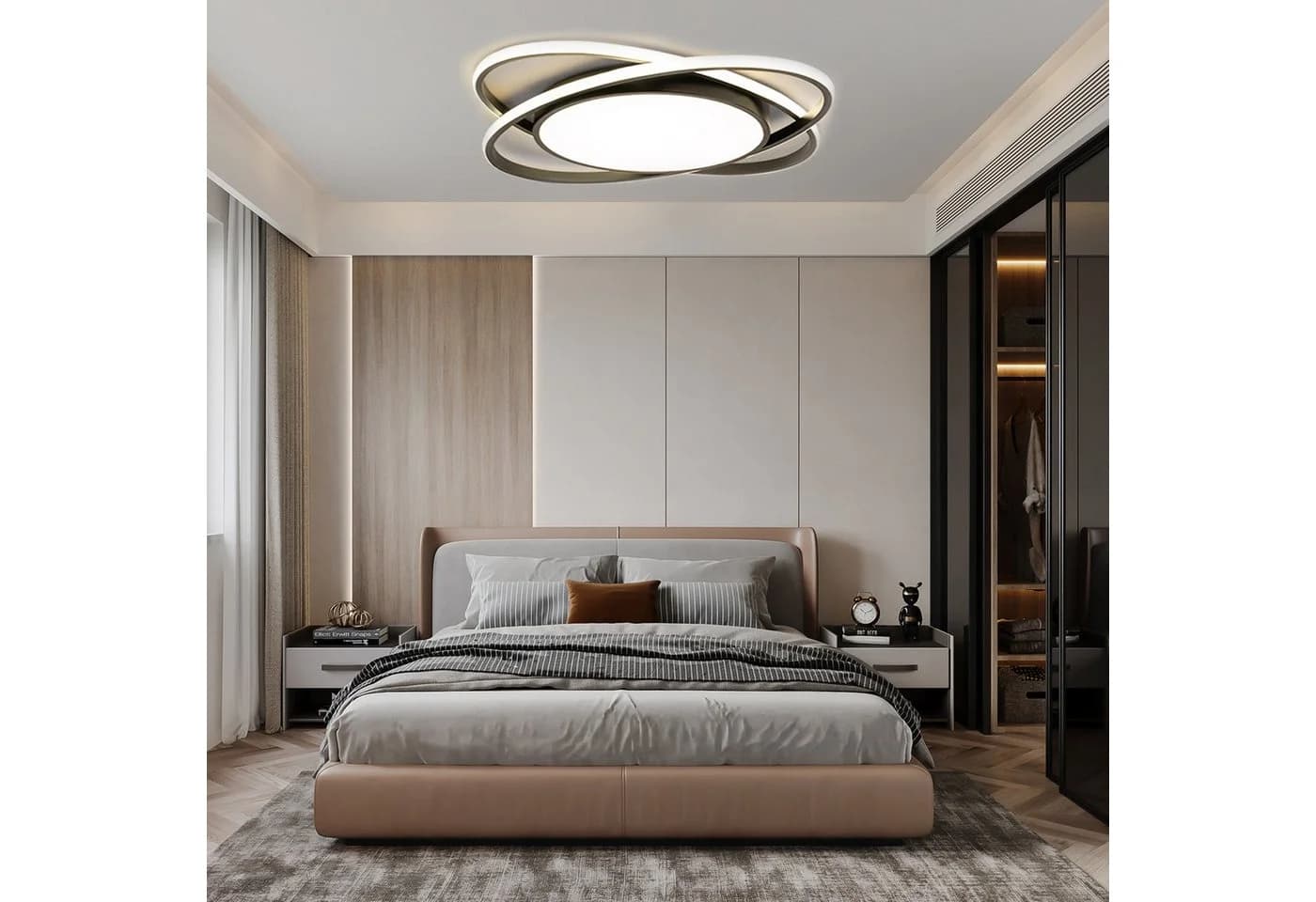 OYLCDI LED Deckenlampe Dimmbar Schwarz/Weiß Modern