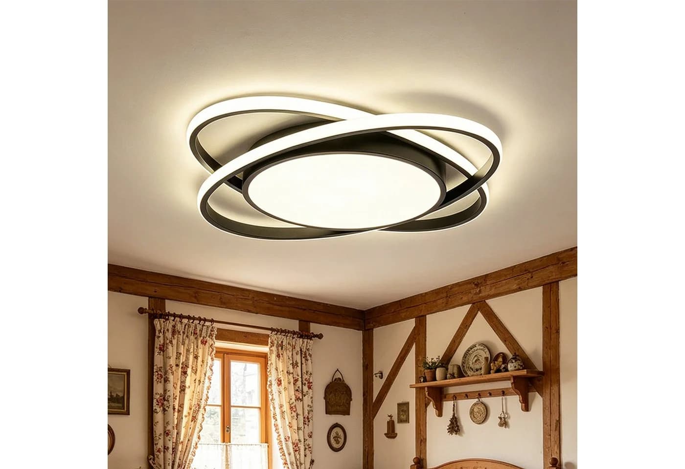 OYLCDI LED Deckenlampe Dimmbar Schwarz/Weiß Modern - Bild 2