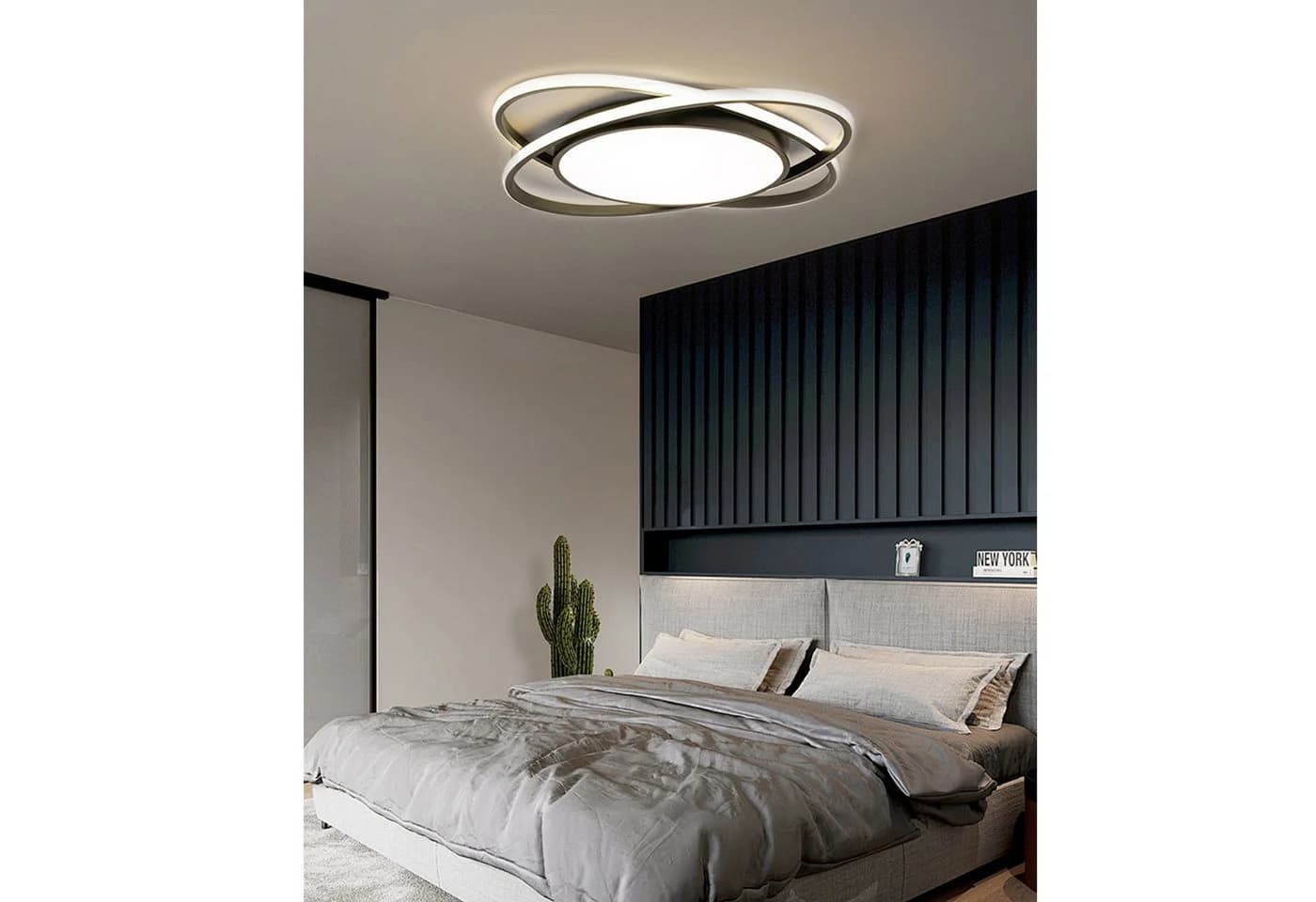 OYLCDI LED Deckenlampe Dimmbar Schwarz/Weiß Modern - Bild 3