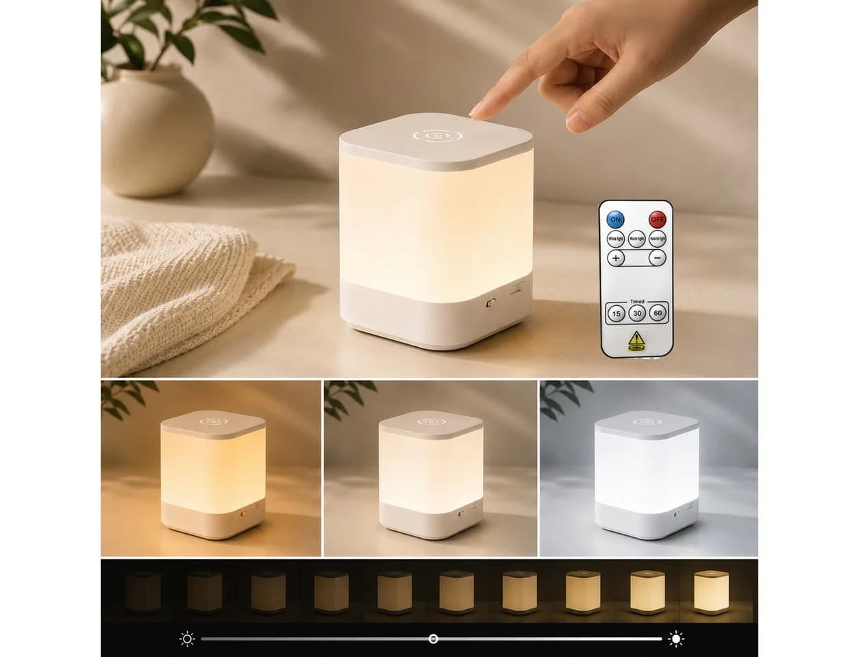 OYLCDI LED Nachttischlampe Dimmbar mit Touch-Sensor Weiß - Bild 2