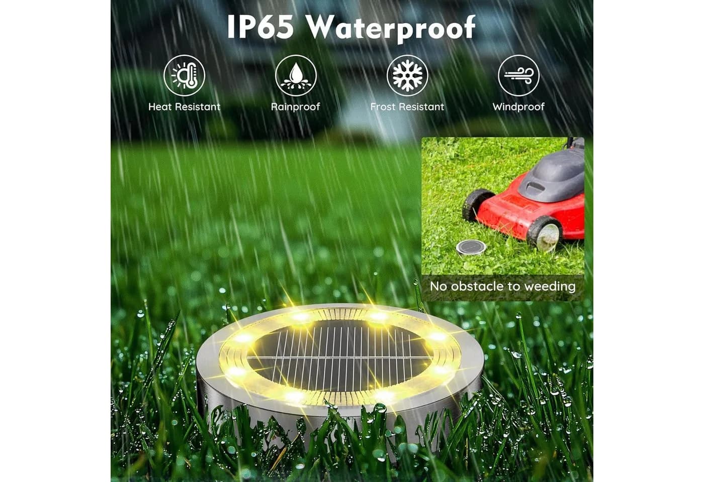 pedete Solar-Bodenstrahler 4er Set Warmweiß Edelstahl