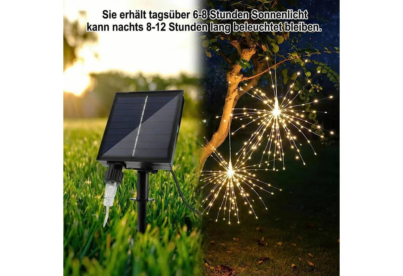 pedete LED Solarleuchte 540 LEDs Bunt Warmweiß Garten Deko