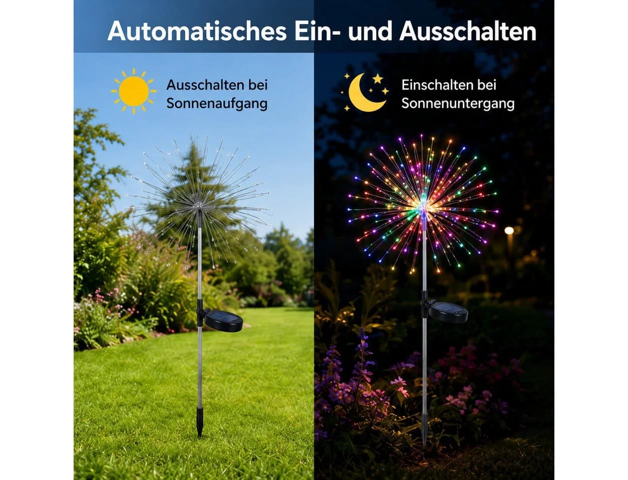 pedete LED Solarleuchte 80 LEDs Bunt 8 Modi Garten - Bild 5
