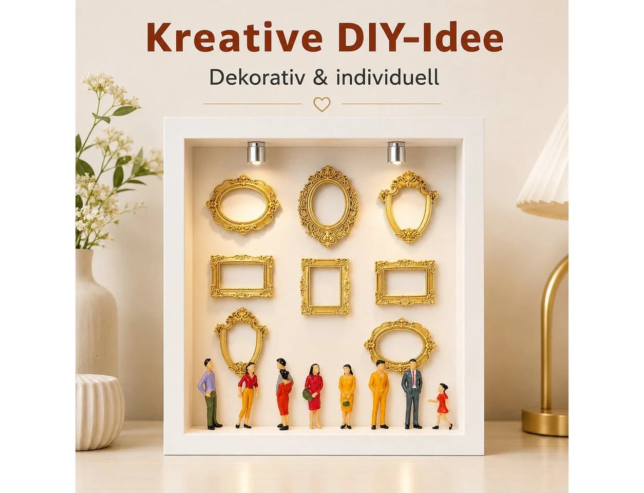 pedete Mini Bilderrahmen DIY Set 8er Pack Gold Barockstil - Bild 4