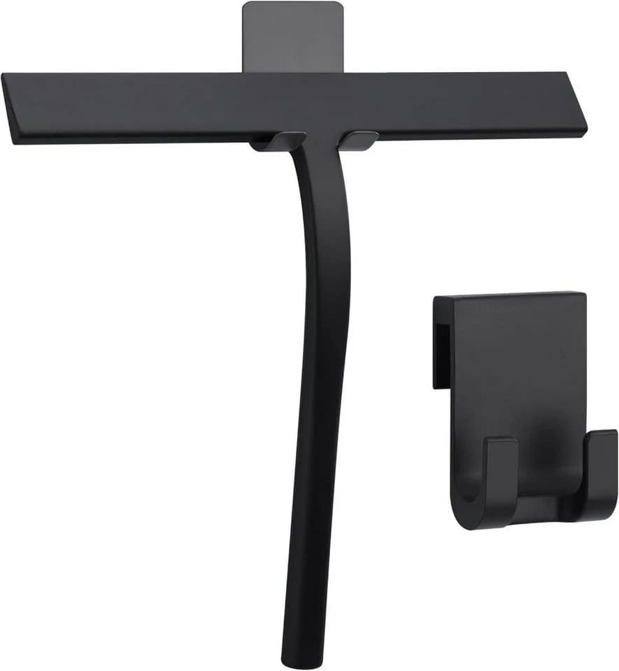 OYLCDI Duschabzieher 28 cm Silikon mit Edelstahlgriff und Wandhalterung - Bild 2