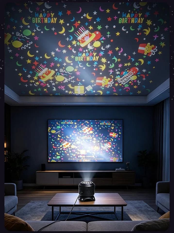 OYLCDI Projektionslampe Kinder mit 8 Motiven USB-C Nachtlicht Projektor - Bild 4