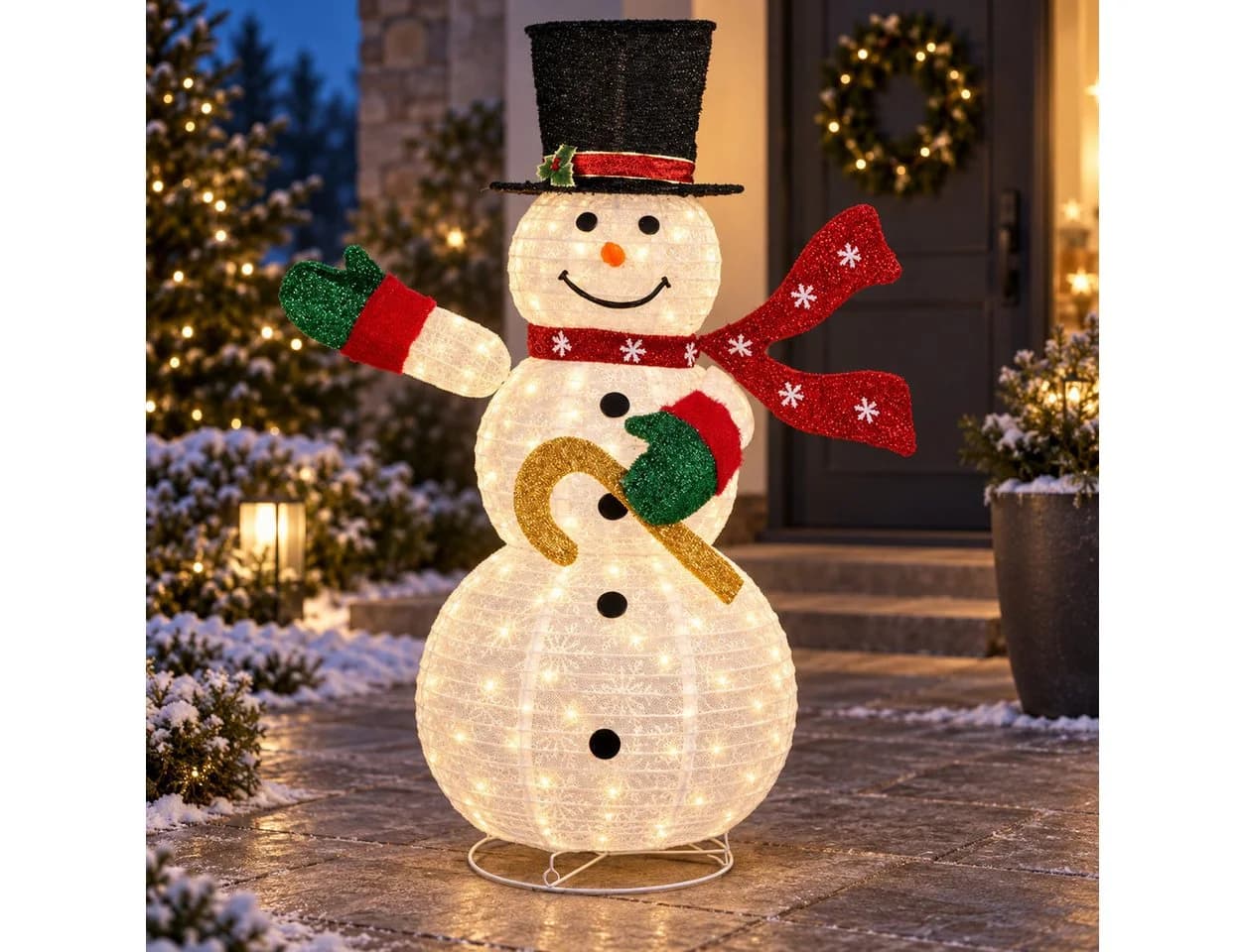 pedete LED Schneemann Dekofigur 100 Warmweiß Wetterfest - Bild 2