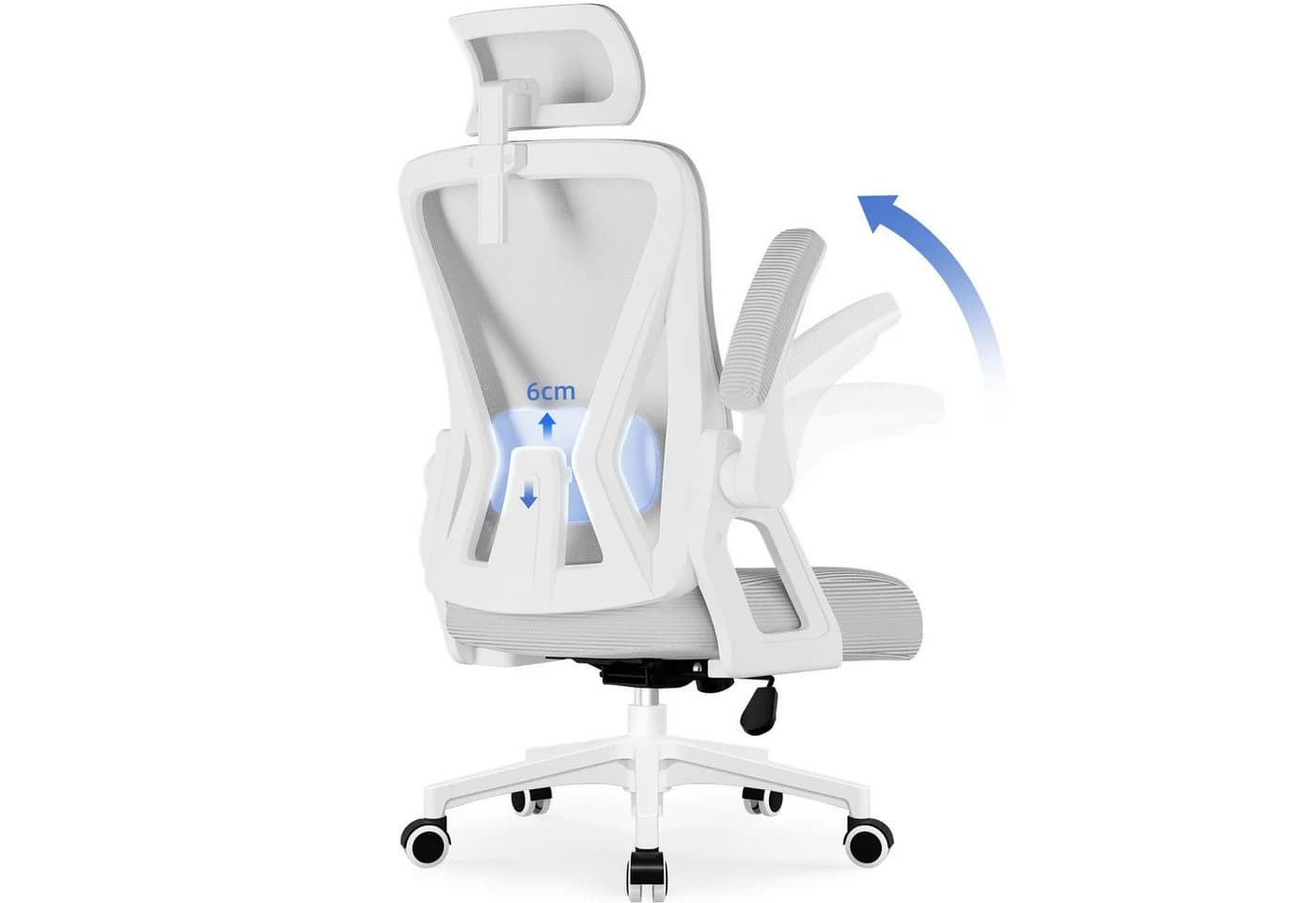 Adormii Ergonomischer Bürostuhl Grau mit verstellbarer Kopfstütze - Bild 2