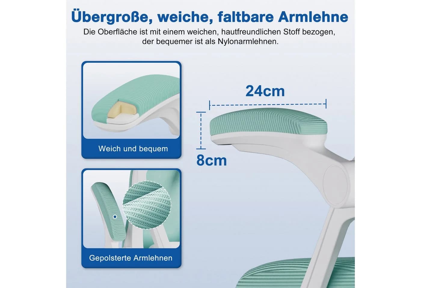 Adormii Ergonomischer Bürostuhl mit Kopfstütze und Wippfunktion - Bild 4