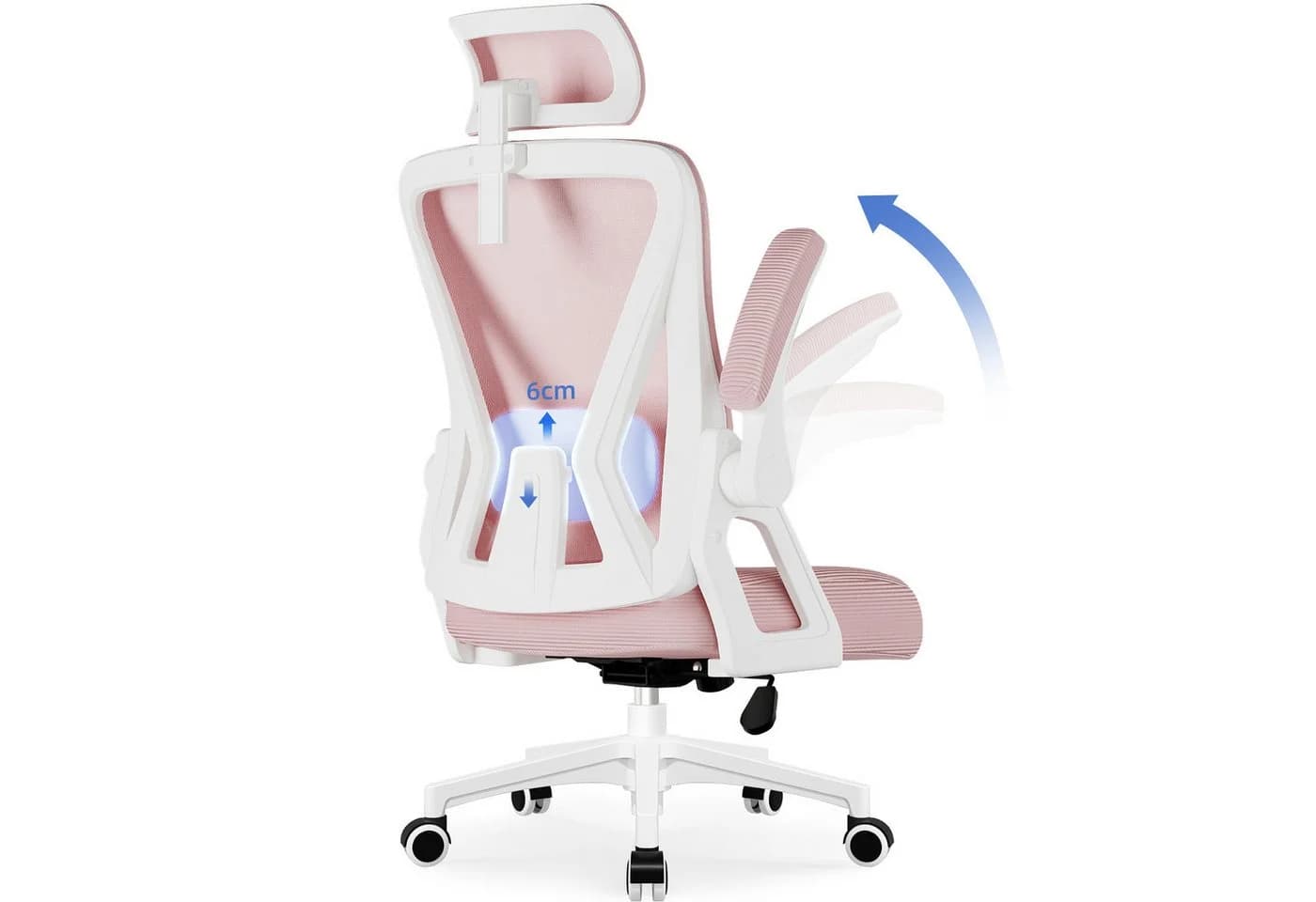 Adormii Bürostuhl Ergonomisch Rosa mit Wippfunktion - Bild 2