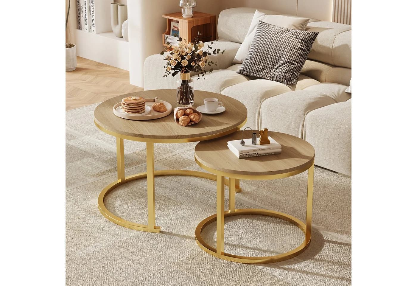 Hiazurm Couchtisch 2er Set Marmormuster - Bild 2