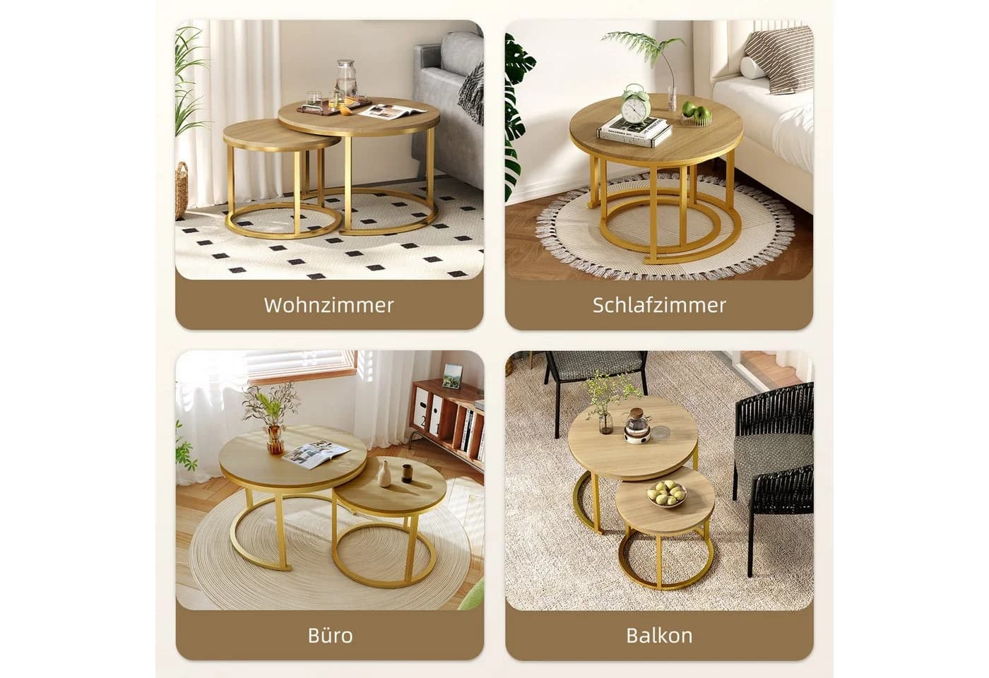 Hiazurm Couchtisch 2er Set Marmormuster - Bild 4