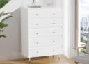 Lexzurn Kommode 3/5/6/8 Schubladen Modernes Massivholz Sideboard Weiß Bild 2