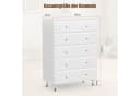 Lexzurn Kommode 3/5/6/8 Schubladen Modernes Massivholz Sideboard Weiß Bild 5