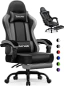 Homimaster Gaming-Stuhl Grau mit 170° Rückenlehne und Fußstütze Bild 2