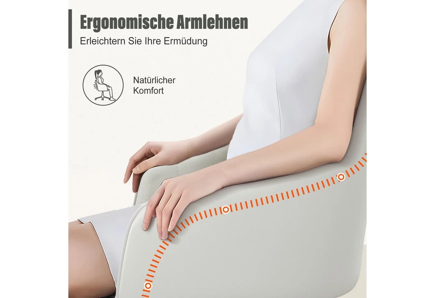 Adormii Bürostuhl Samt mit Armlehnen höhenverstellbar Grau/Rosa - Bild 5