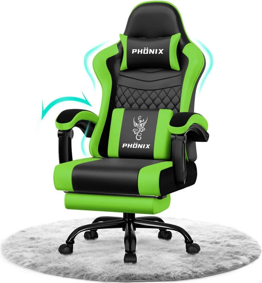 Adormii Gaming-Stuhl Ergonomisch Verstellbar Schwarz-Grün - Bild 2