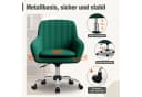 Adormii Bürostuhl mit Armlehnen Samt Höhenverstellbar Grau/Rosa/Weiß Bild 4