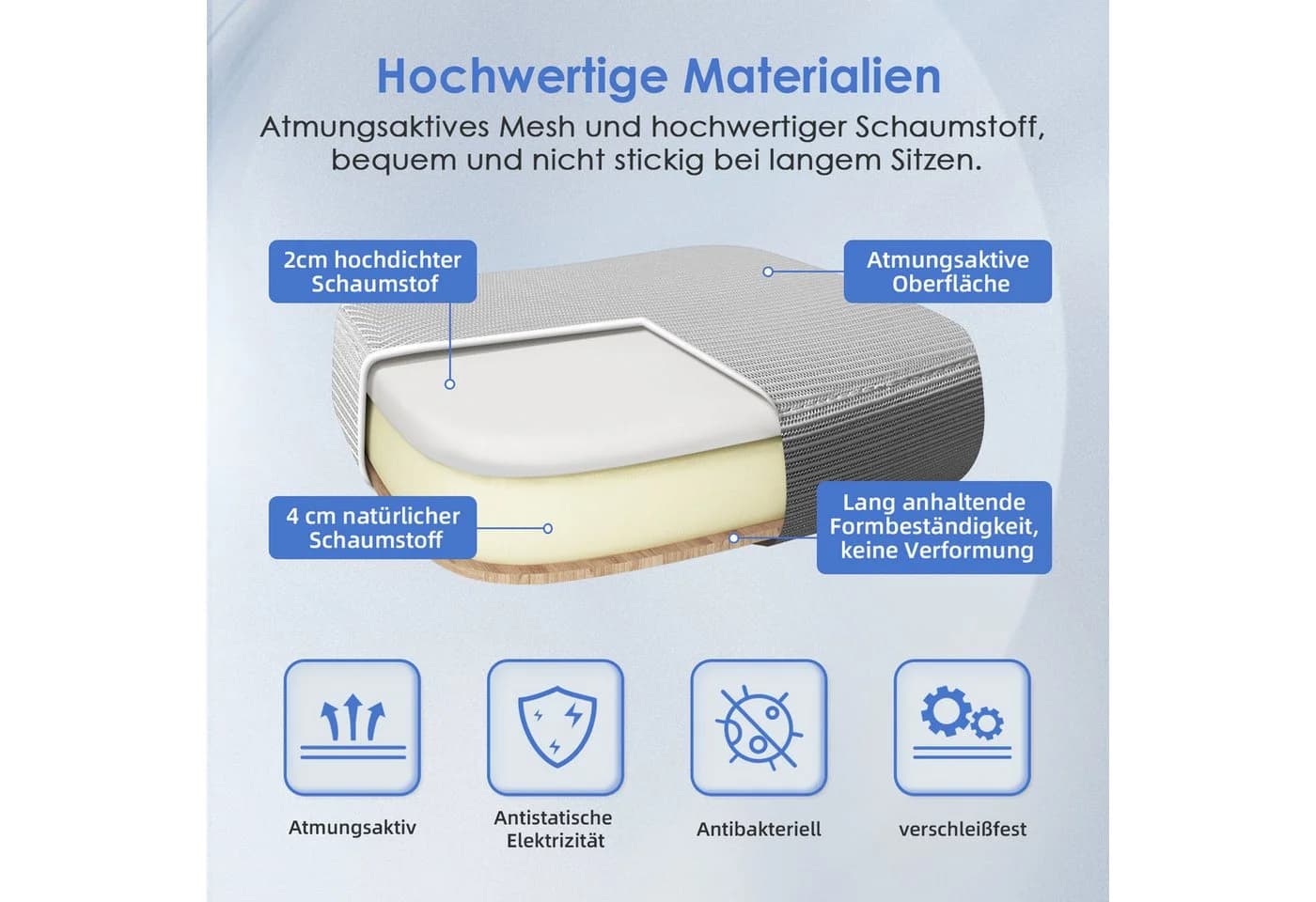 Adormii Bürostuhl Ergonomisch mit klappbaren Armlehnen und Wippfunktion - Bild 4