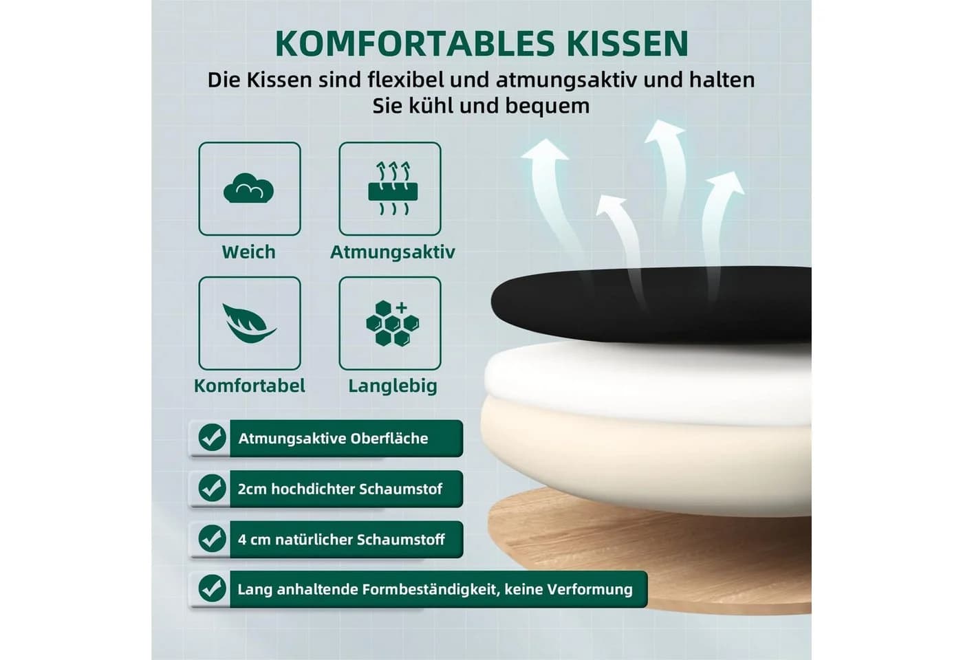 Adormii Ergonomischer Bürostuhl mit klappbaren Armlehnen und Wippfunktion - Bild 4