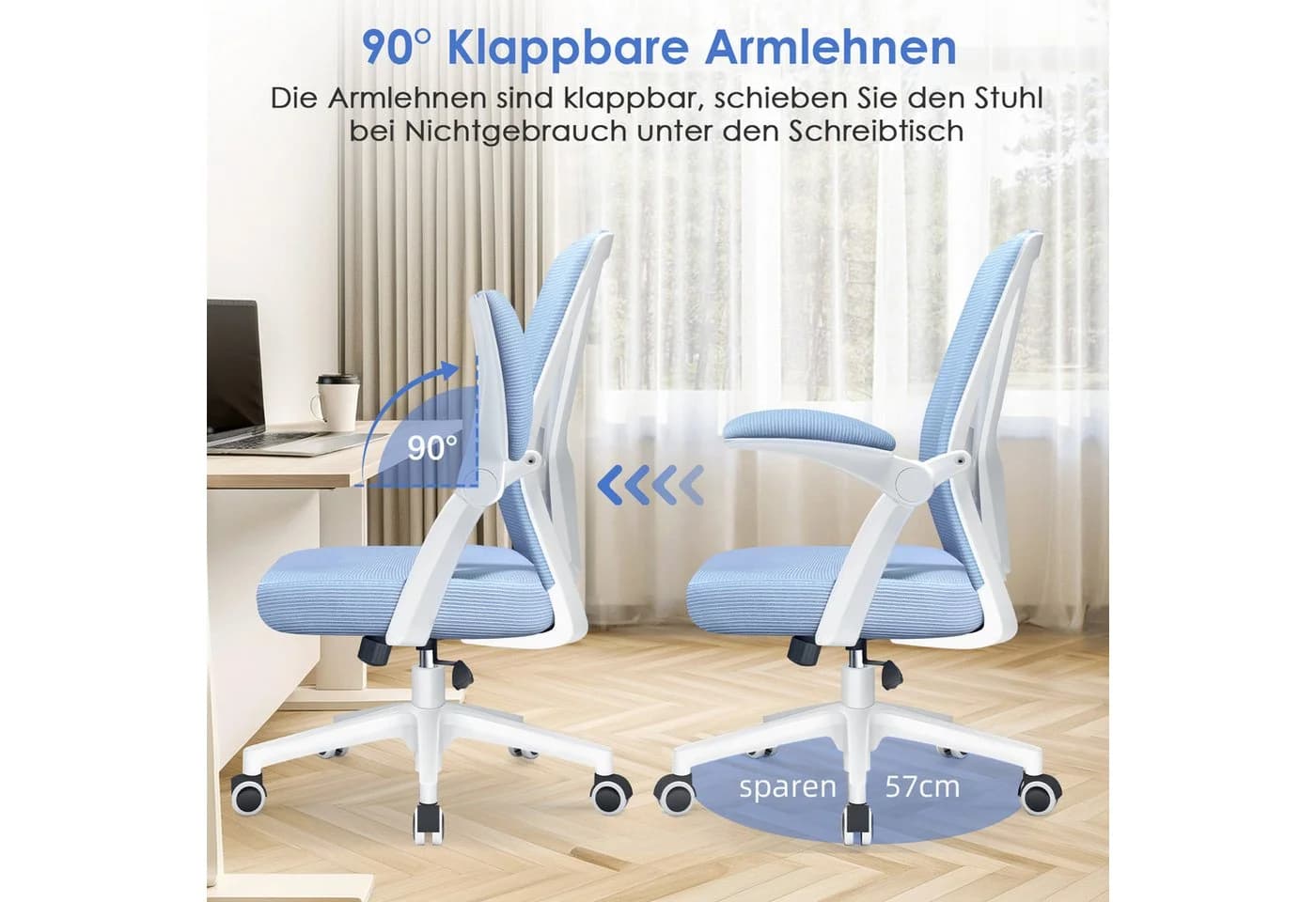 Adormii Bürostuhl Ergonomisch mit klappbaren Armlehnen - Bild 5