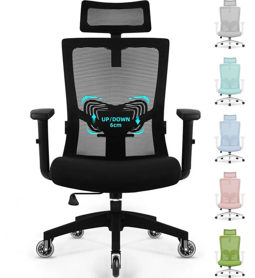 Adormii Ergonomischer Bürostuhl mit verstellbarer Kopfstütze und Wippfunktion - Bild 2