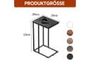 WLIVE C-Form Beistelltisch Schwarz Braun Modern Metallrahmen Bild 3