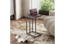 WLIVE C-Form Beistelltisch Schwarz Braun Modern Metallrahmen Bild 5