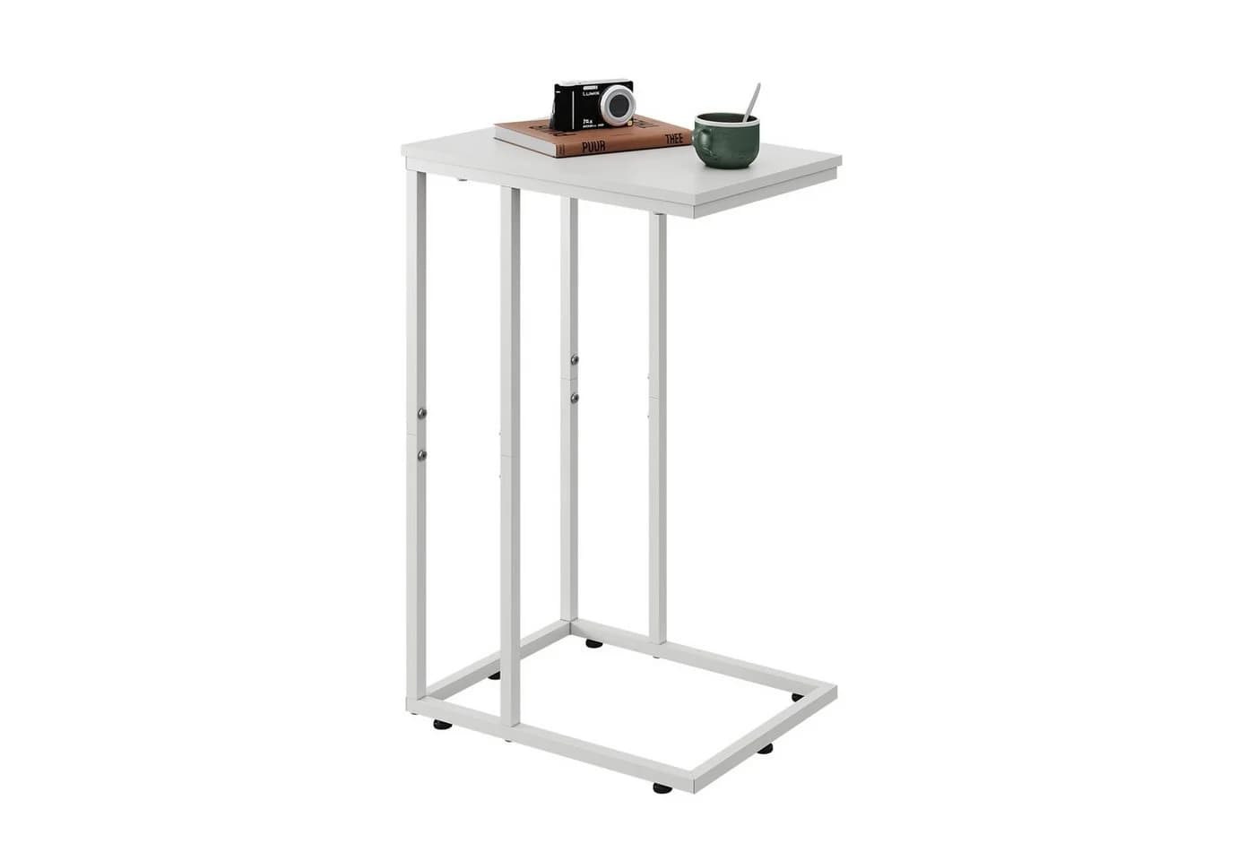 WLIVE Beistelltisch C Form Holzoptik Braun Schwarz Grau Weiß - Bild 2