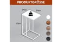 WLIVE Beistelltisch C Form Holzoptik Braun Schwarz Grau Weiß Bild 3