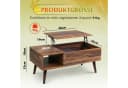 WLIVE Couchtisch Höhenverstellbarer Couchtisch mit Stauraum, Holzoptik Bild 3