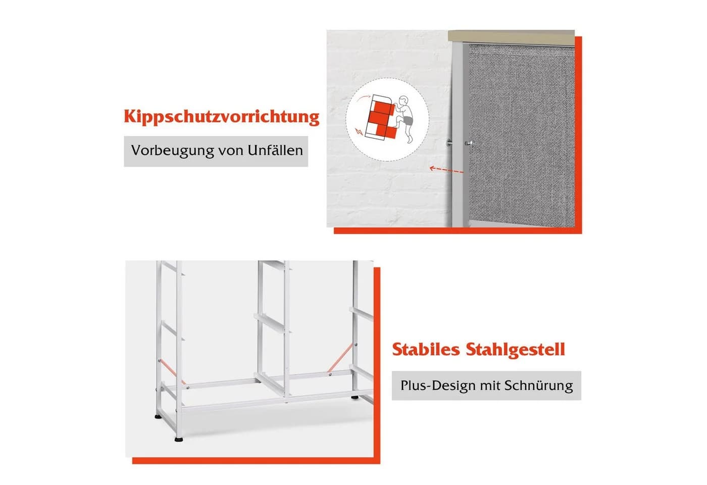 WLIVE Kommode 6 Schubladen Hellgrau Modern - Bild 4