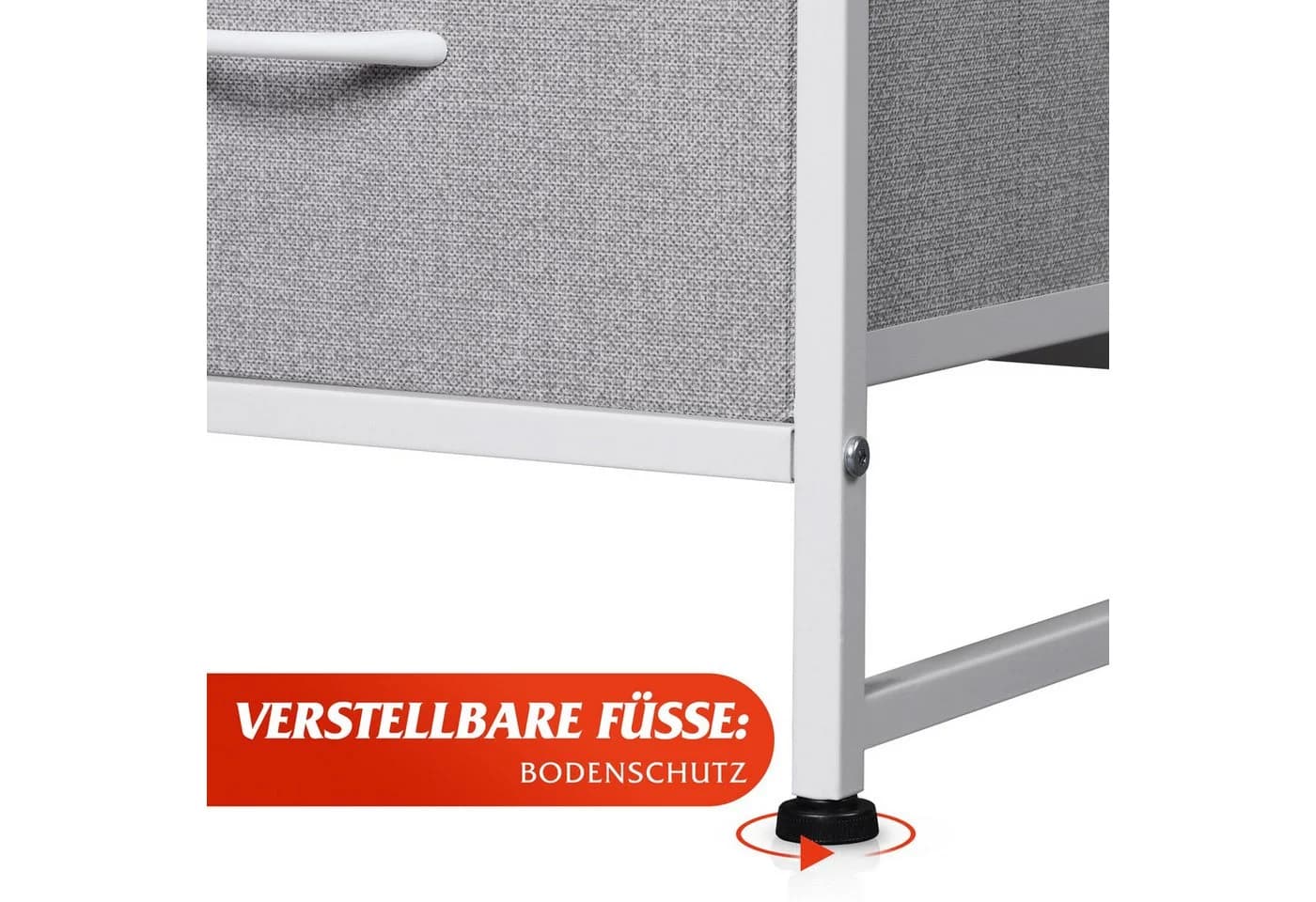 WLIVE Kommode 6 Schubladen Hellgrau Modern - Bild 5