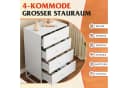 WLIVE Kommode Weiß 4 Schubladen Nachttisch Bild 4