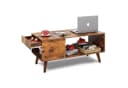 WLIVE Couchtisch mit Stauraum Holzoptik Retro Mid-Century Braun Bild 2