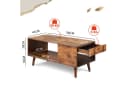 WLIVE Couchtisch mit Stauraum Holzoptik Retro Mid-Century Braun Bild 3