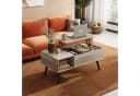 WLIVE Höhenverstellbarer Couchtisch Lift-Top Holzoptik Braun/Weiß Bild 1