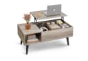 WLIVE Höhenverstellbarer Couchtisch Lift-Top Holzoptik Braun/Weiß Bild 2