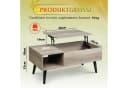 WLIVE Höhenverstellbarer Couchtisch Lift-Top Holzoptik Braun/Weiß Bild 3