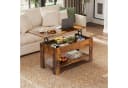 WLIVE Höhenverstellbarer Couchtisch Holz Braun Schwarz mit Stauraum Bild 1