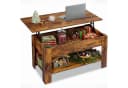 WLIVE Höhenverstellbarer Couchtisch Holz Braun Schwarz mit Stauraum Bild 2