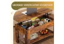 WLIVE Höhenverstellbarer Couchtisch Holz Braun Schwarz mit Stauraum Bild 4