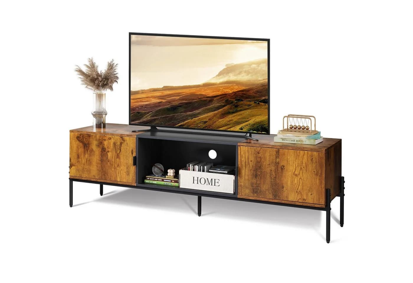 WLIVE Lowboard TV-Schrank für Fernseher bis 65 Zoll, 147 cm, Industrie-Design - Bild 2