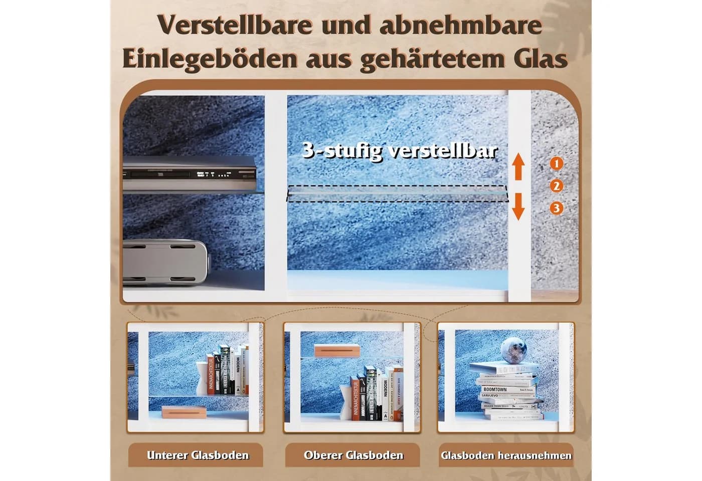 WLIVE Lowboard TV-Schrank Weiß RGB-LED - Bild 5