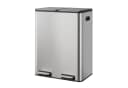 WLIVE Doppel-Mülleimer 60L Edelstahl Schwarz/Silber mit Fußpedal Bild 2