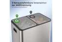 WLIVE Doppel-Mülleimer 60L Edelstahl Schwarz/Silber mit Fußpedal Bild 4