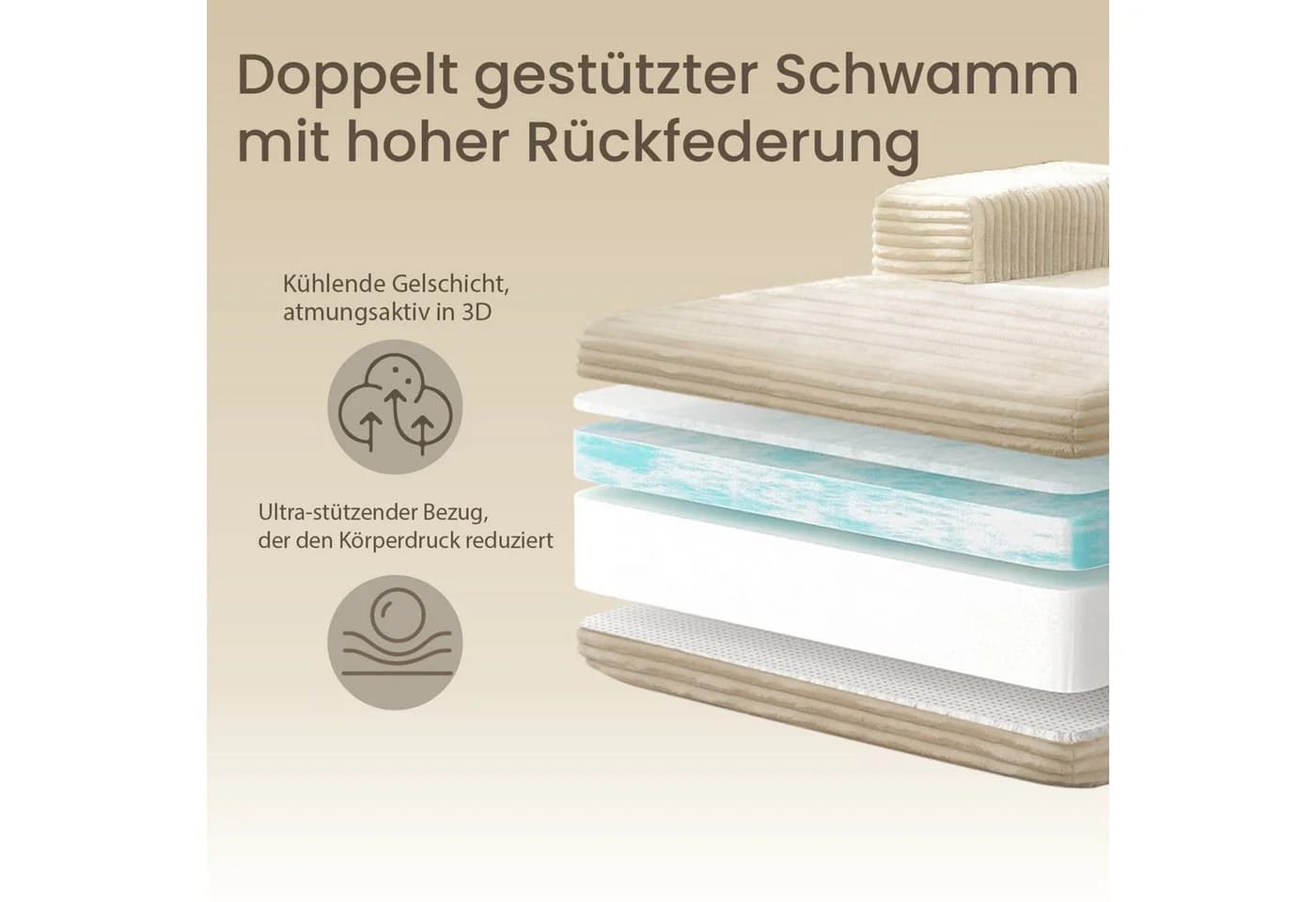 Patbrela Ecksofa Cordstoff Modular Konfigurierbar - Bild 5