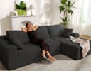 Patbrela Ecksofa Couch L-Form Cordstoff Vierersofa mit Liegefläche Bild 2
